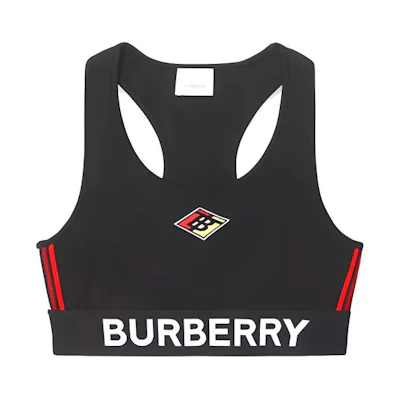 (Women) Burberry Monogram Bandeau Sports Bra for Women - Black 80246591