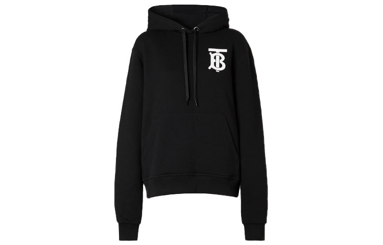 (Women) Burberry Monogram Cotton Hoodie for Women in Black 80243521