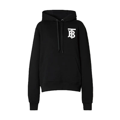 (Women) Burberry Monogram Cotton Hoodie for Women in Black 80243521