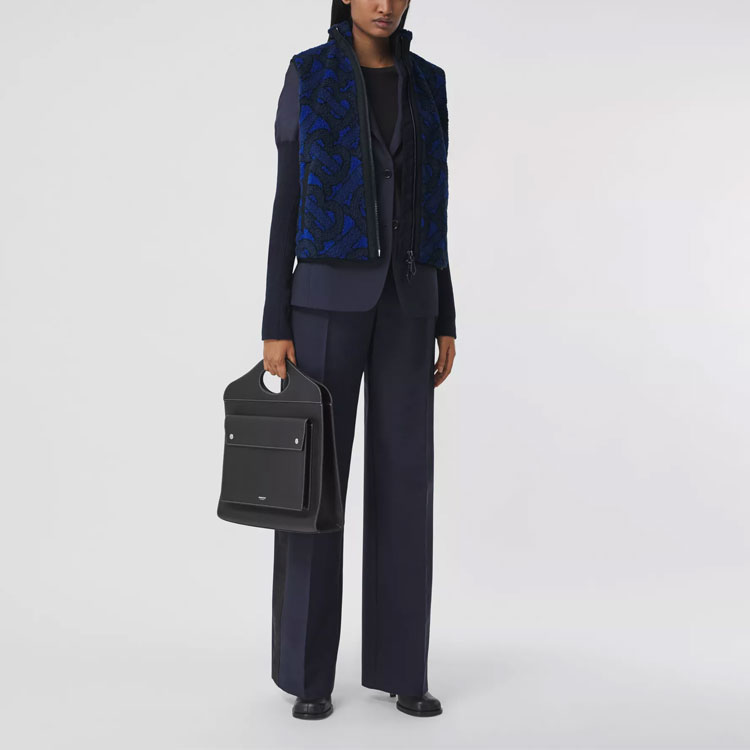 Purchase (W) 버버리 모노그램 자카드 플리스 조끼 네이비 블루 80392271