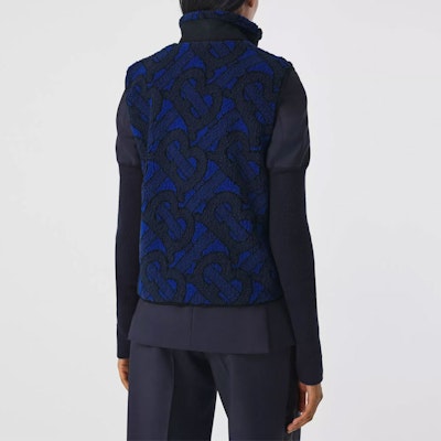 (W) 버버리 모노그램 자카드 플리스 조끼 네이비 블루 80392271 Sizing (W) 버버리 모노그램 자카드 플리스 조끼 네이비 블루 80392271