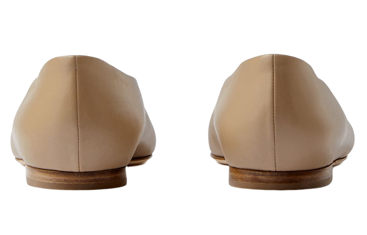 (W) Burberry Monogram Leather Ballet Flats 'Beige' 圖 4