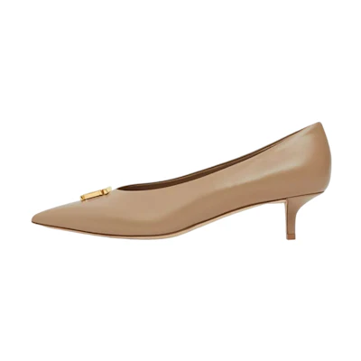 (W) Burberry Monogram Leather Mid-Heel 'Light Brown'