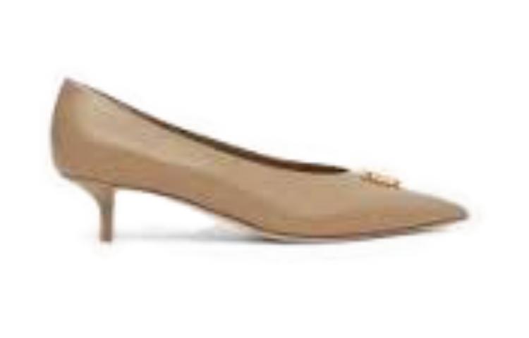 (W) Burberry Monogram Leather Mid-Heel 'Light Brown' 圖 2