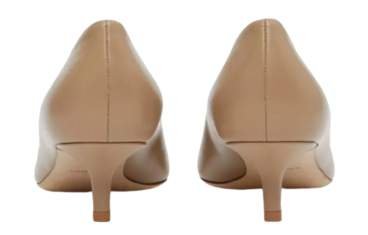 (W) Burberry Monogram Leather Mid-Heel 'Light Brown' 圖 5