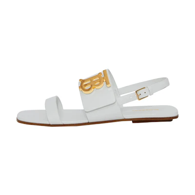 (W) Burberry Monogram Leather Sandal 'White'