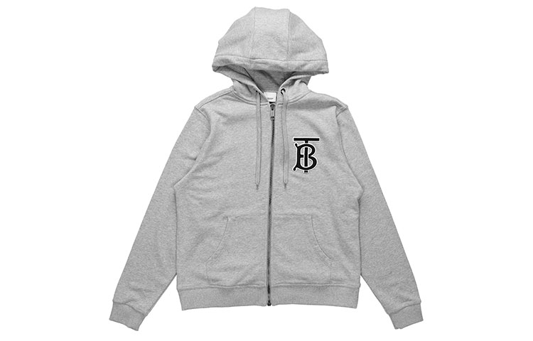 Buy (W) Burberry 經典字母標誌連帽衫 灰色 8017449