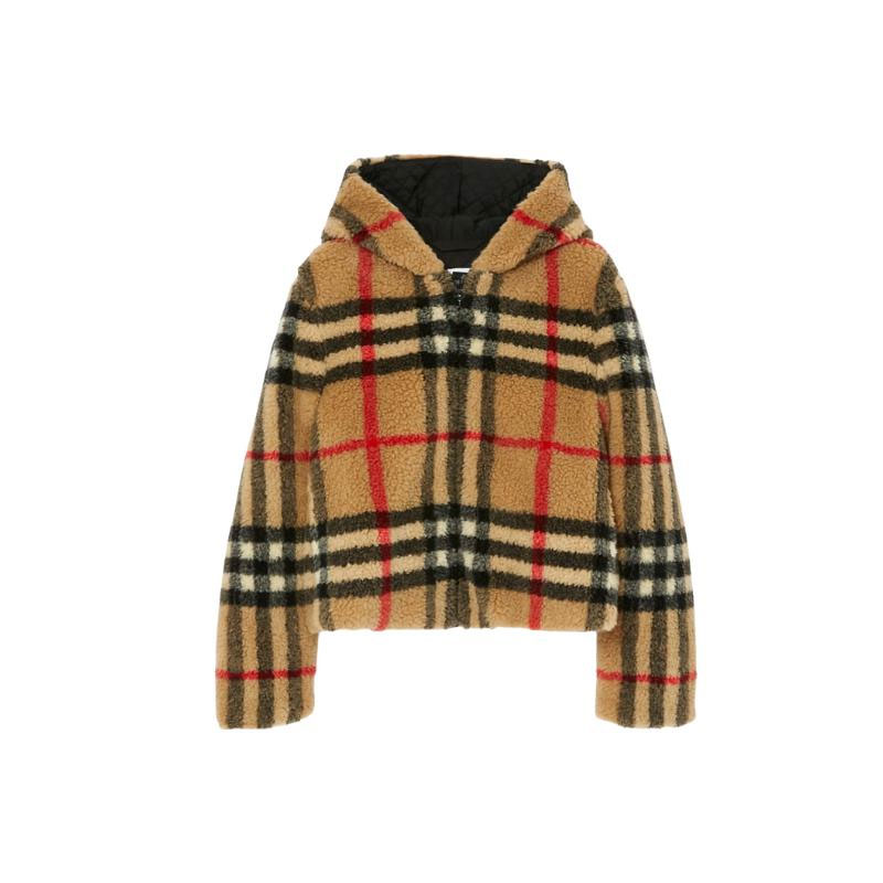 (Women) Burberry Monogram Print Hooded Zip-Up Jacket Beige . 80727521