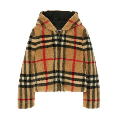 (Women) Burberry Monogram Print Hooded Zip-Up Jacket Beige . 80727521