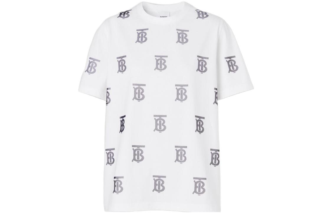 (Women) Burberry Monogram Print Oversized T-Shirt White  FW22 Collection. 80623521 圖 2