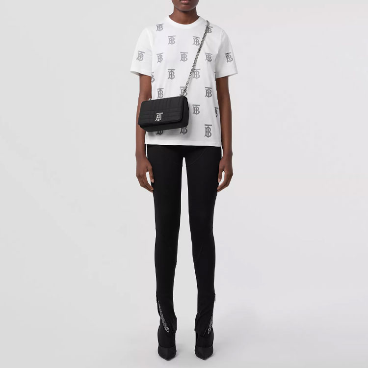 (Women) Burberry Monogram Print Oversized T-Shirt White  FW22 Collection. 80623521 圖 3