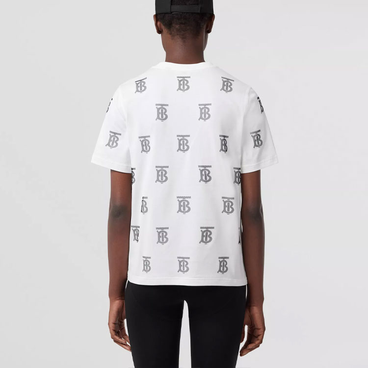 (Women) Burberry Monogram Print Oversized T-Shirt White  FW22 Collection. 80623521 圖 4