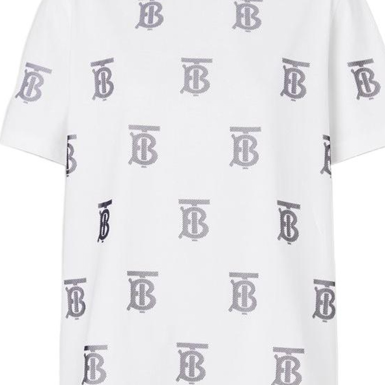 (Women) Burberry Monogram Print Oversized T-Shirt White  FW22 Collection. 80623521 圖 6