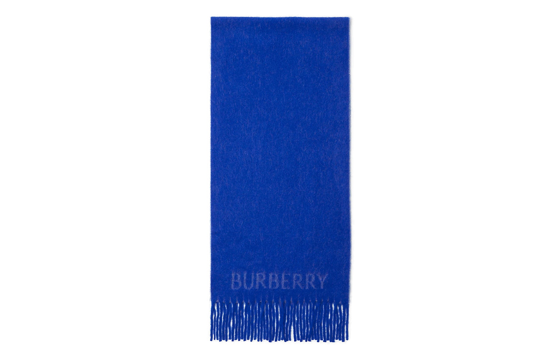 (Women) Burberry Monogram Velvet Scarf Women’s Blue 80741601 圖 3