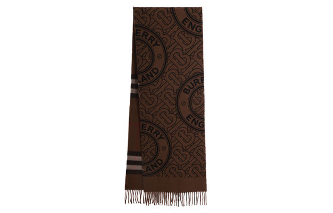 (Women) Burberry Monogram Wool Scarf for Women - Brown 80650901