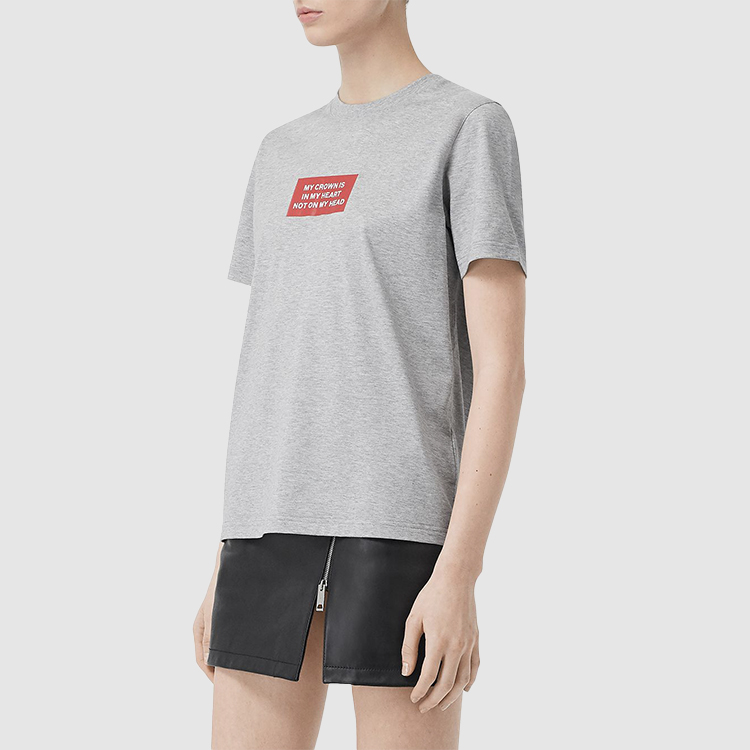 (Women) Burberry Montage Letter Print Gray Tee Regular Fit 80172851 圖 4