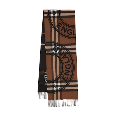 (Women) Burberry Montage Print Cashmere Scarf Brown 80611461