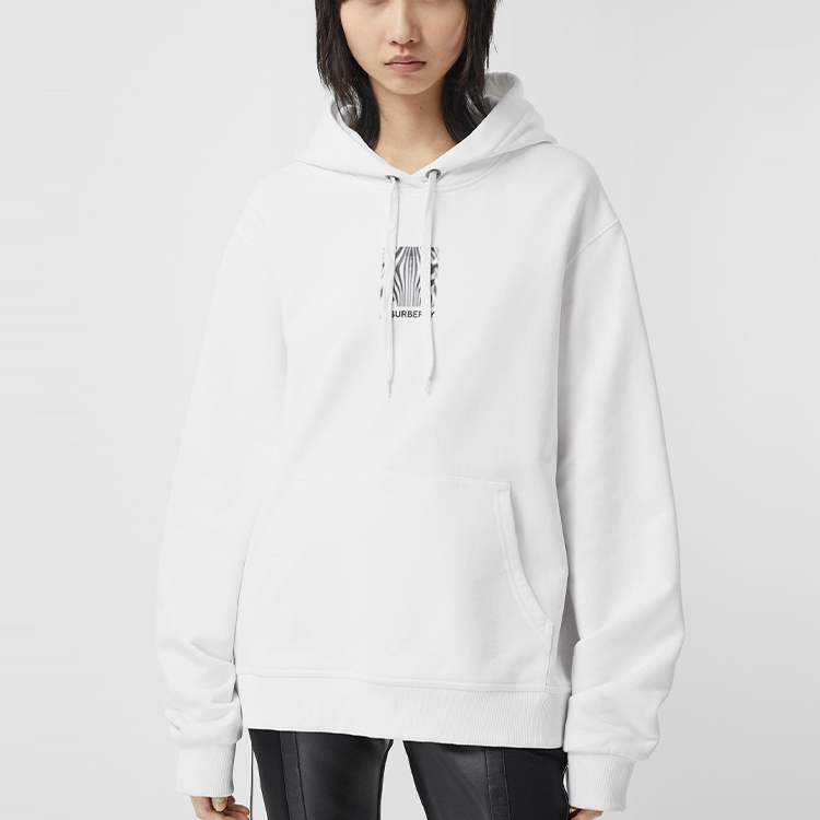 (Women) Burberry Montage Print Loose Hoodie White 80307691 圖 4
