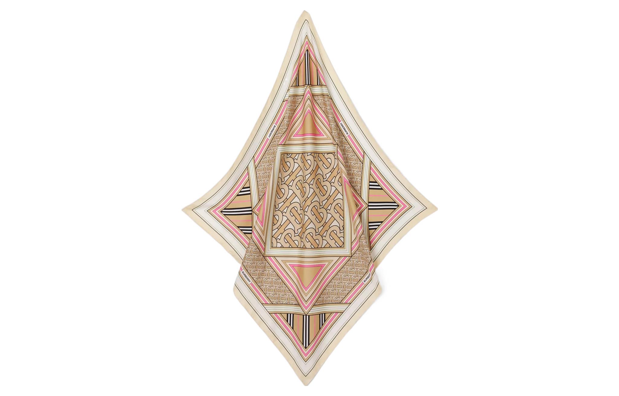 (Women) Burberry Montage Print Silk Scarf for Women Beige/Light Pink. 80560421 圖 3