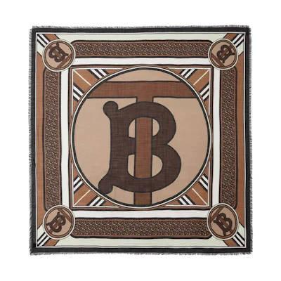 (Women) Burberry Montage Print Silk Wool Blend Large Scarf Silk Scarf. 80587491