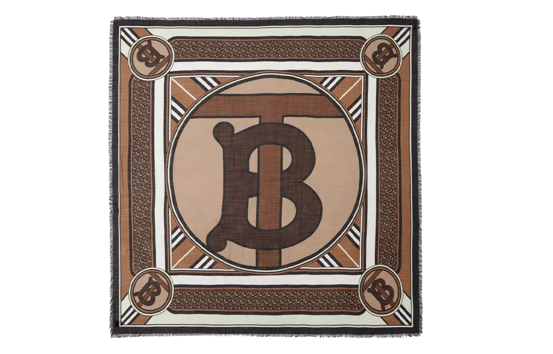 (Women) Burberry Montage Print Silk Wool Blend Large Scarf  Silk Scarf. 80587491 圖 2