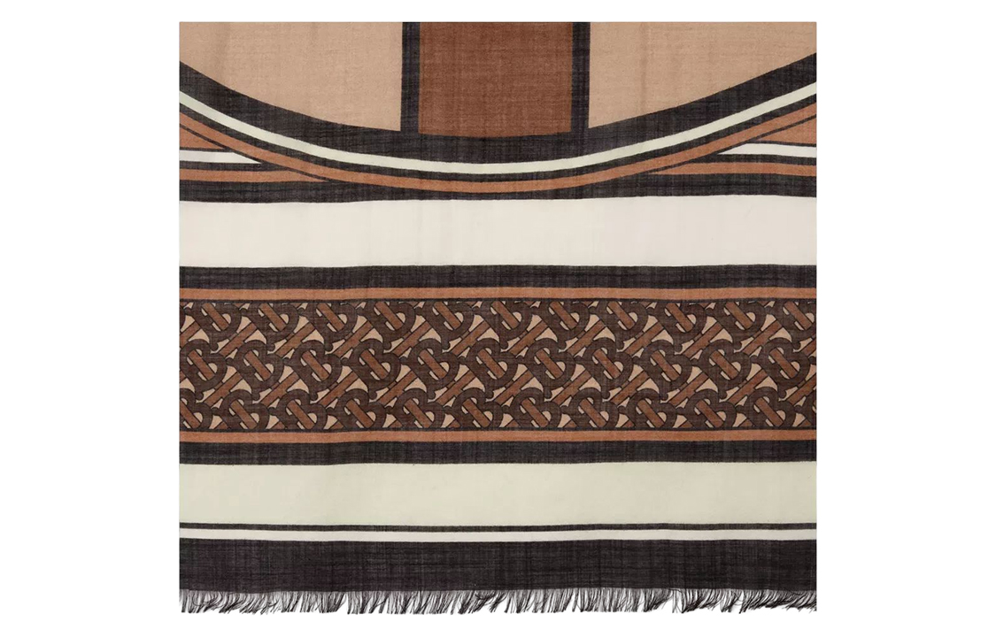 (Women) Burberry Montage Print Silk Wool Blend Large Scarf  Silk Scarf. 80587491 圖 3