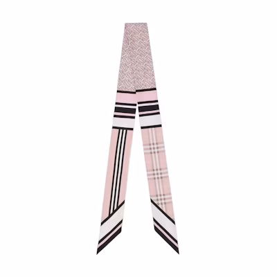 (Women) Burberry Montage Print Slim Silk Scarf Women’s - Crimson Red 80560261