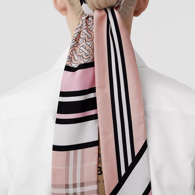 (Women) Burberry Montage Print Slim Silk Scarf Women’s - Crimson Red 80560261 圖 5