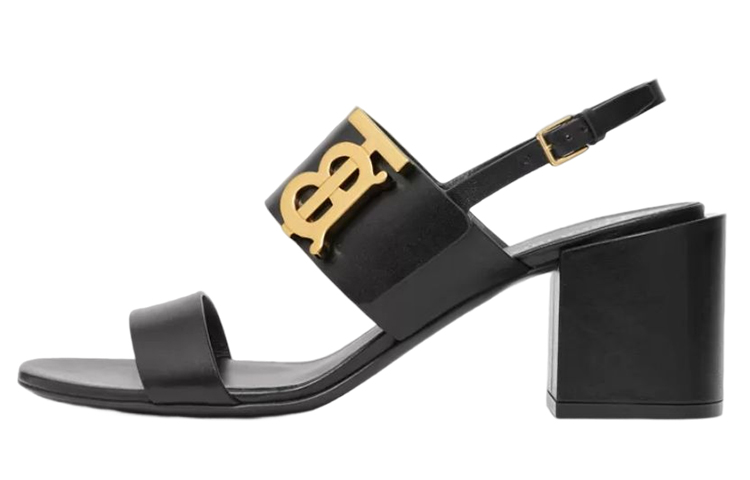 (Women) Burberry Motif Leather Sandal 'Black' 80575941