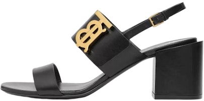 (Women) Burberry Motif Leather Sandal 'Black' 80575941 (Women) Burberry Motif Leather Sandal 'Black' 80575941