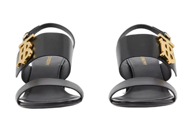 (W) Burberry Motif Leather Sandal 'Black' 圖 2