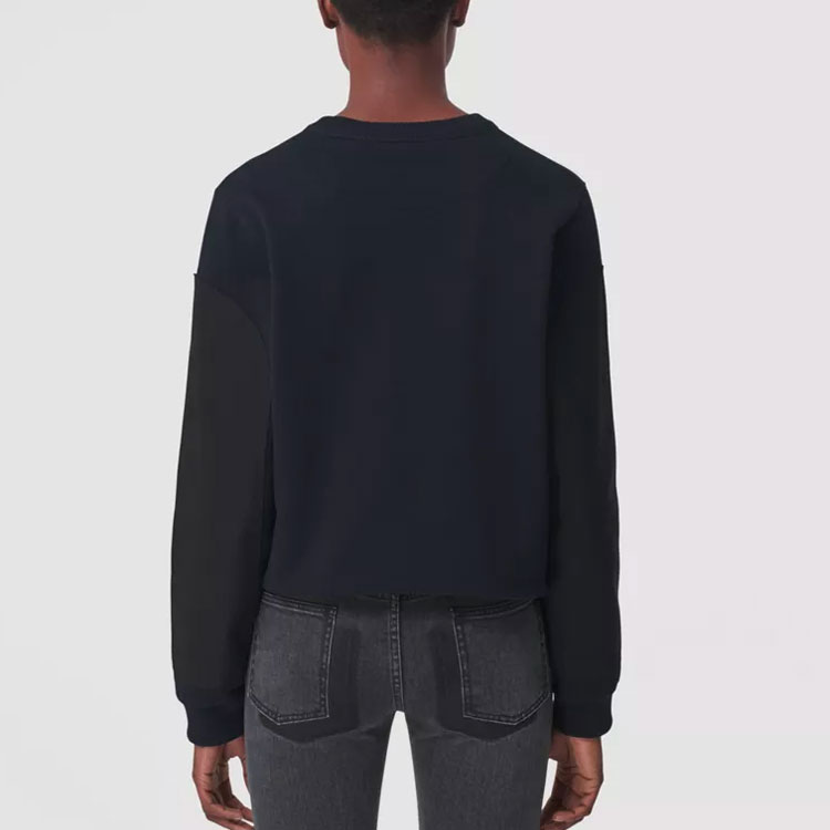 Shop (Women) Burberry Navy Black Pullover Crewneck Sweatshirt. 80433911