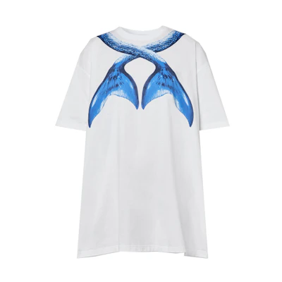 (Women) Burberry Navy Mermaid Tail Print Cotton T-Shirt 45680071