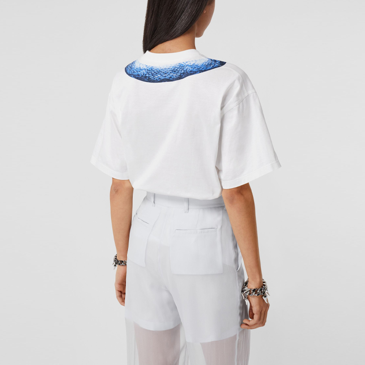 Purchase (Women) Burberry Navy Mermaid Tail Print Cotton T-Shirt 45680071