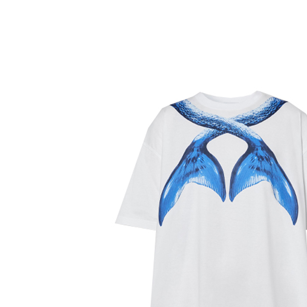 Details for (Women) Burberry Navy Mermaid Tail Print Cotton T-Shirt 45680071