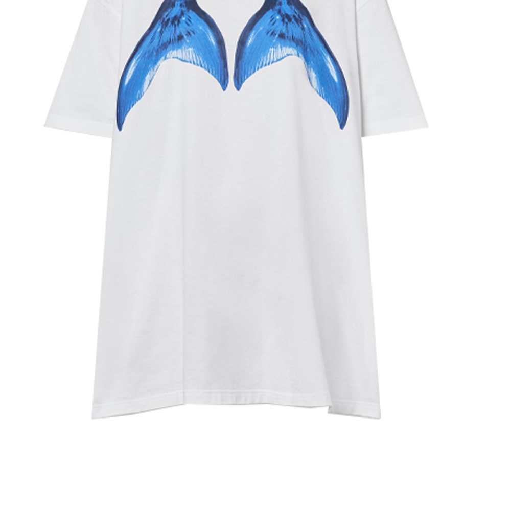 Sizing (Women) Burberry Navy Mermaid Tail Print Cotton T-Shirt 45680071