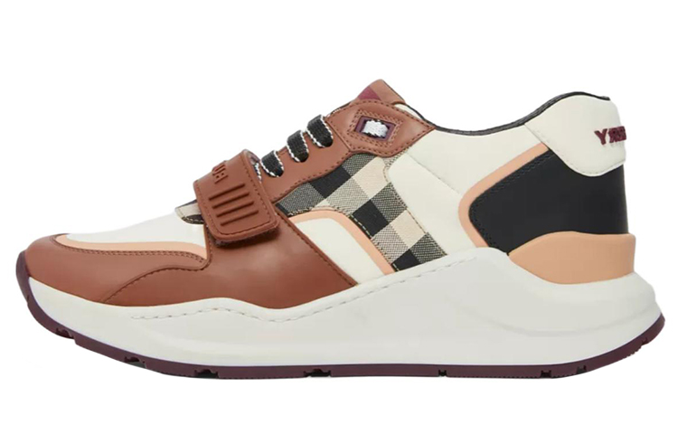 Buy (Women) Burberry Nylon and Leather Sneaker 'White Brown' 80588741