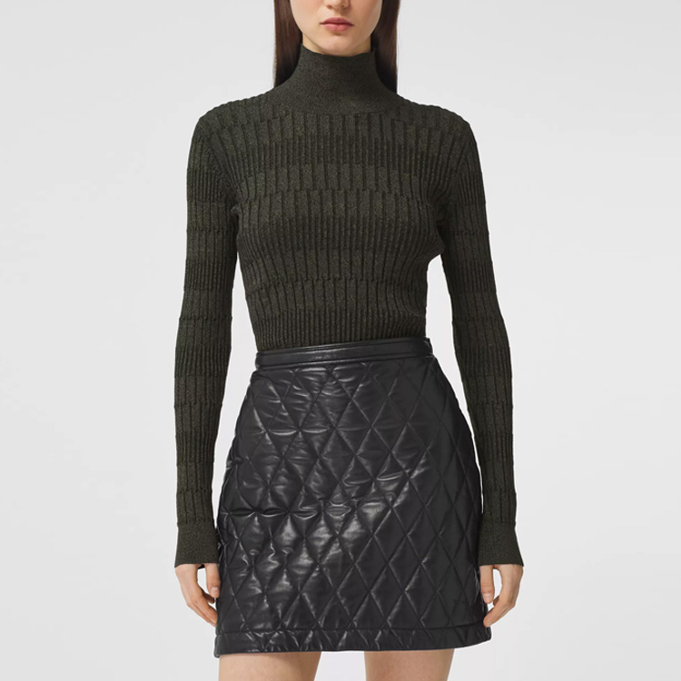 Shop (W) 버버리 올리브 슬림핏 터틀넥 니트 스웨터 80332001