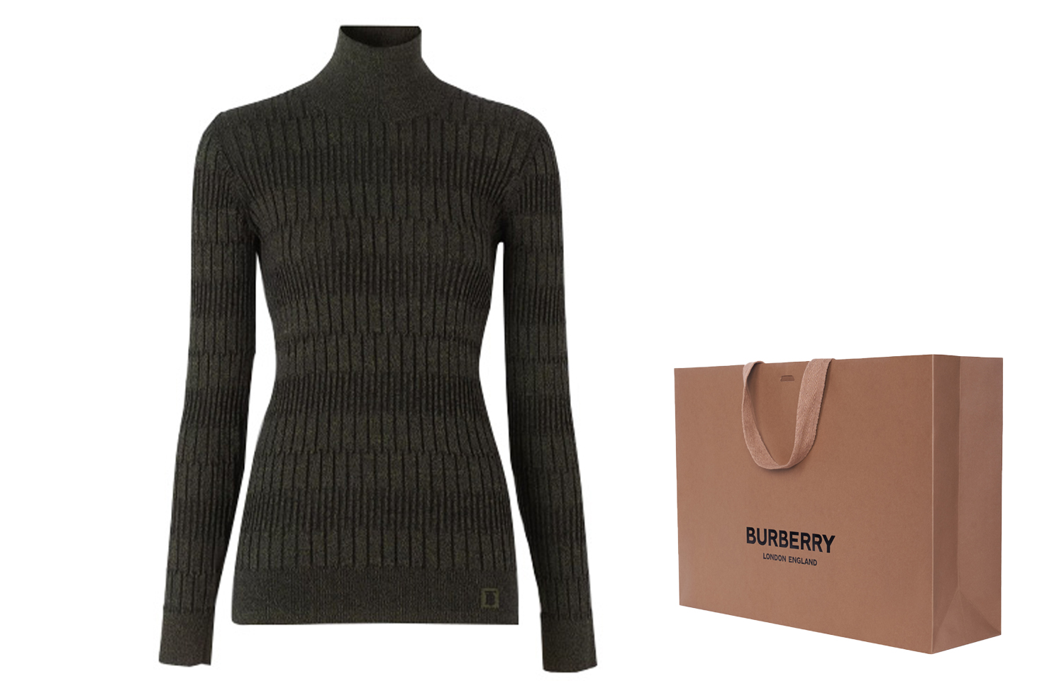 Cheap (W) 버버리 올리브 슬림핏 터틀넥 니트 스웨터 80332001