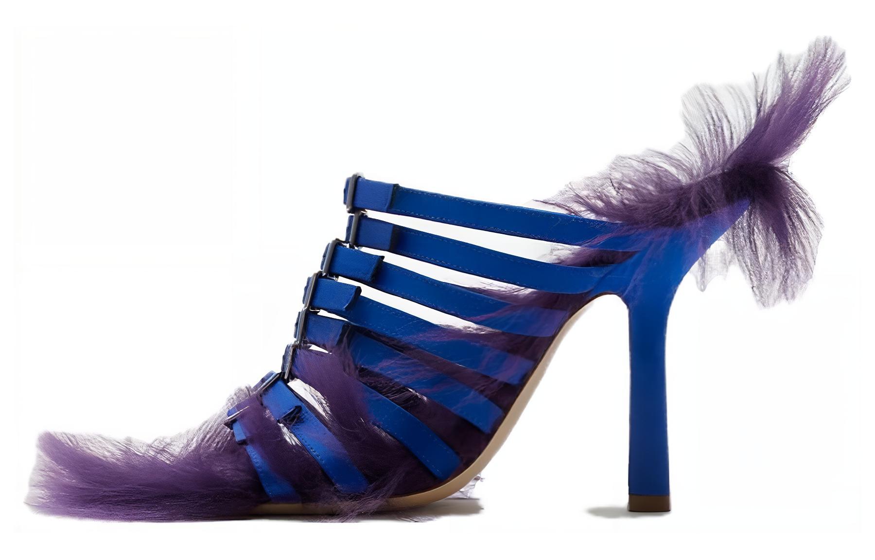 (Women) Burberry Open-Toe High Heel Slide 'Knight Blue' 80744831