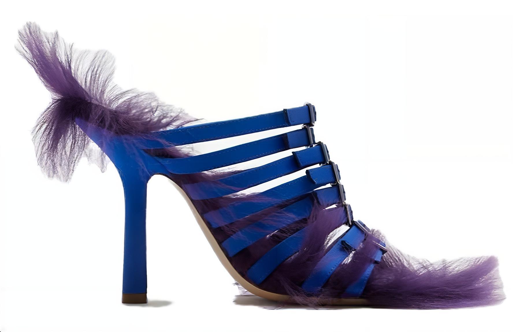 Order (Women) Burberry Open-Toe High Heel Slide 'Knight Blue' 80744831