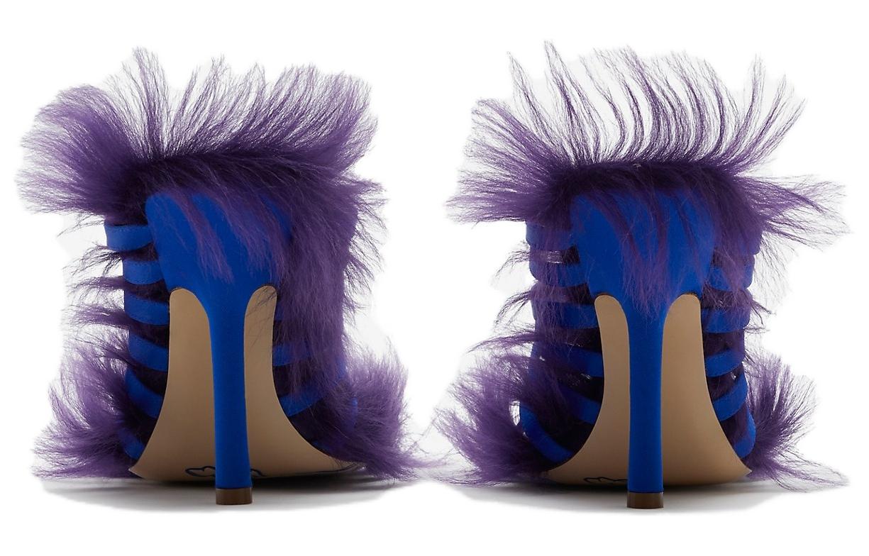 Purchase (Women) Burberry Open-Toe High Heel Slide 'Knight Blue' 80744831