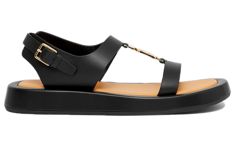 Order (W) Burberry Open-Toe Sandalen ''Logo Patroon Leer Zwart'' 80392441