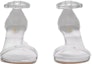 Lookbook (W) Burberry Sandal Tumit Tinggi Kulit Hujung Terbuka 'Perak' 80534861