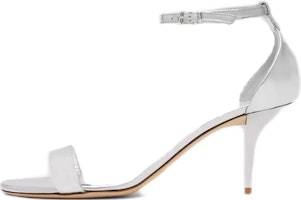 (Women) Burberry Open Toe Leather High-Heel Sandals 'Silver' 80534861 (Women) Burberry Open Toe Leather High-Heel Sandals 'Silver' 80534861