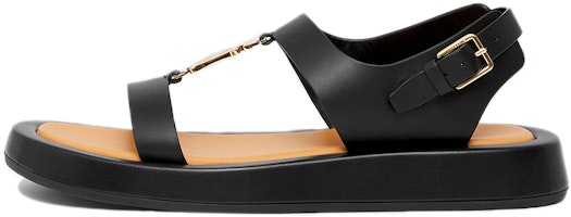 (Women) Burberry Open-Toe Sandal 'Logo Pattern Leather Black' 80392441 (Women) Burberry Open-Toe Sandal 'Logo Pattern Leather Black' 80392441