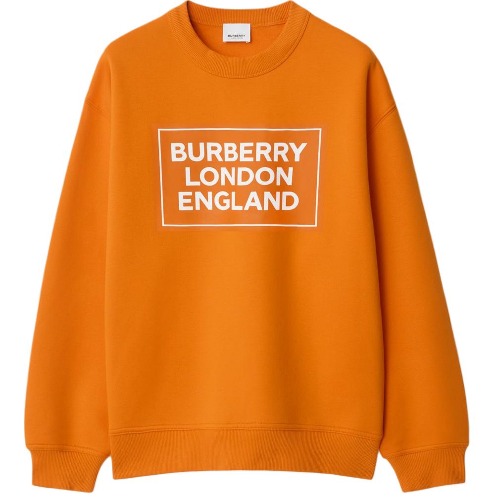 (Women) Burberry Orange Letter Logo Print Crewneck Long Sleeve Sweatshirt 80934371