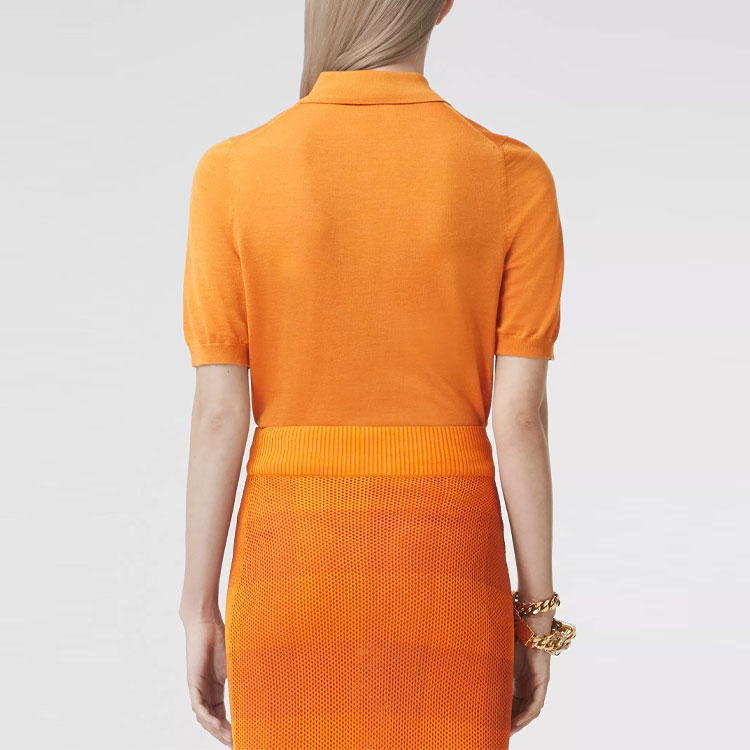 (Women) Burberry Orange Polo Shirt with Solid Color and Letter Print Design. 80433761 圖 6
