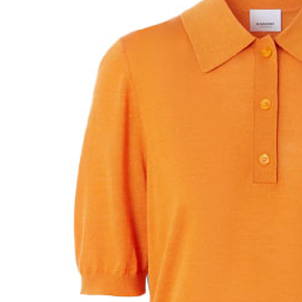 (Women) Burberry Orange Polo Shirt with Solid Color and Letter Print Design. 80433761 圖 8