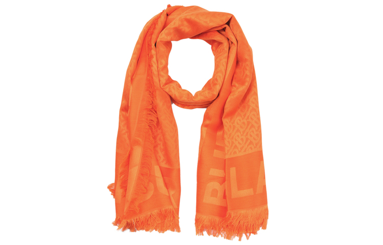 (Women) Burberry Orange Printed Mulberry Silk Scarf. 80148751 圖 2